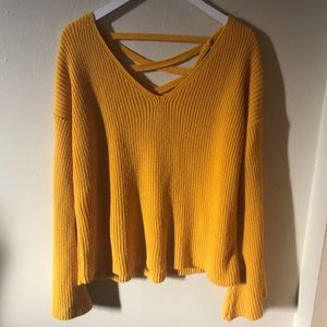 Top shop Yellow Bell sleeve sweater
